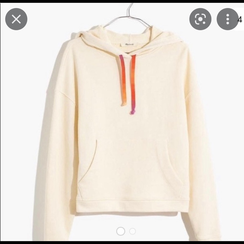 Madewell dip died string cropped hoodie